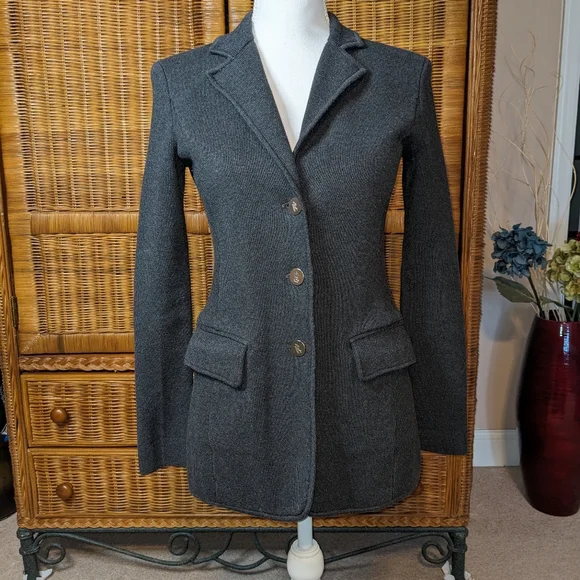Ralph Lauren Gray Knit Jacket XSMALL - Picture 2 of 8